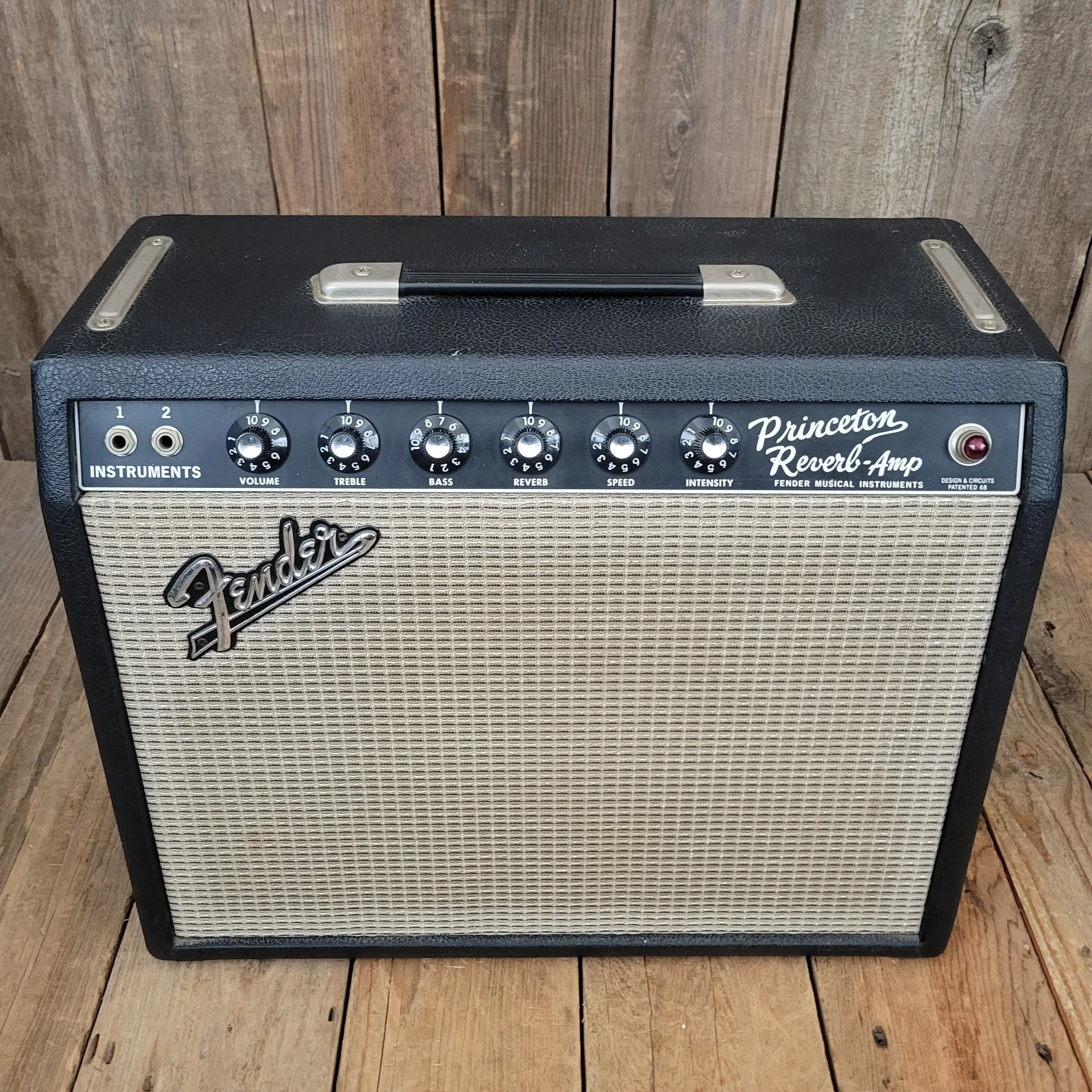 SOLD - Fender Princeton Reverb Black Panel AA764 1967 Clean and All Original Vintage Amp