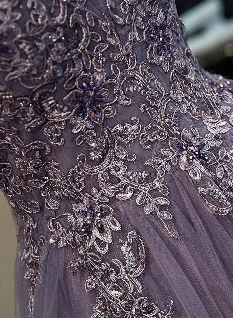 Spaghetti Straps Lace Appliques Long Prom Dresses Evening Dresses TP0903