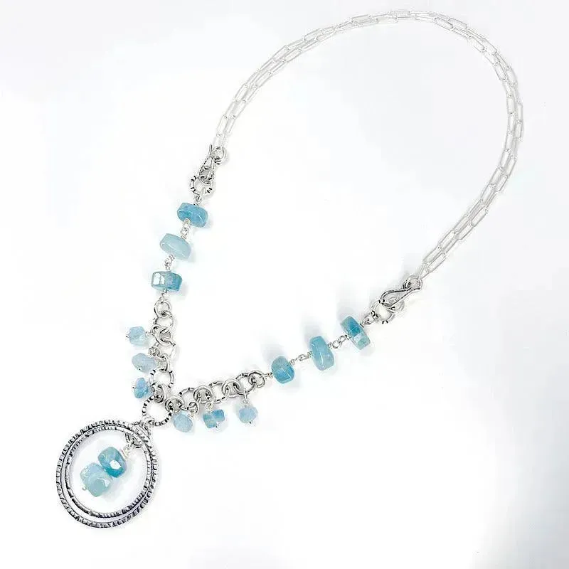Sterling Silver and Aquamarine Necklace