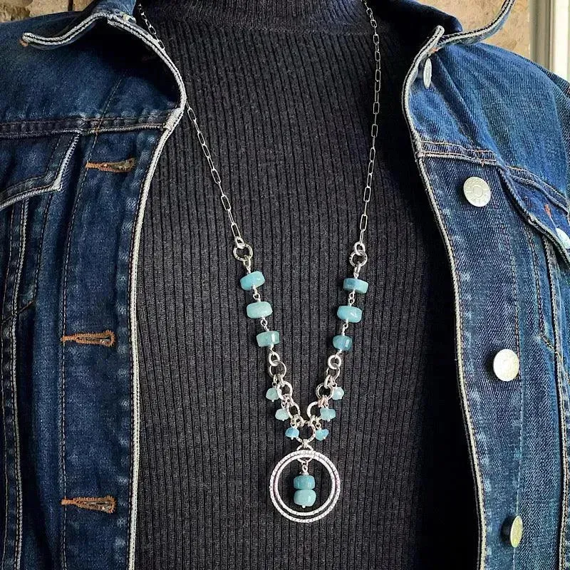 Sterling Silver and Aquamarine Necklace