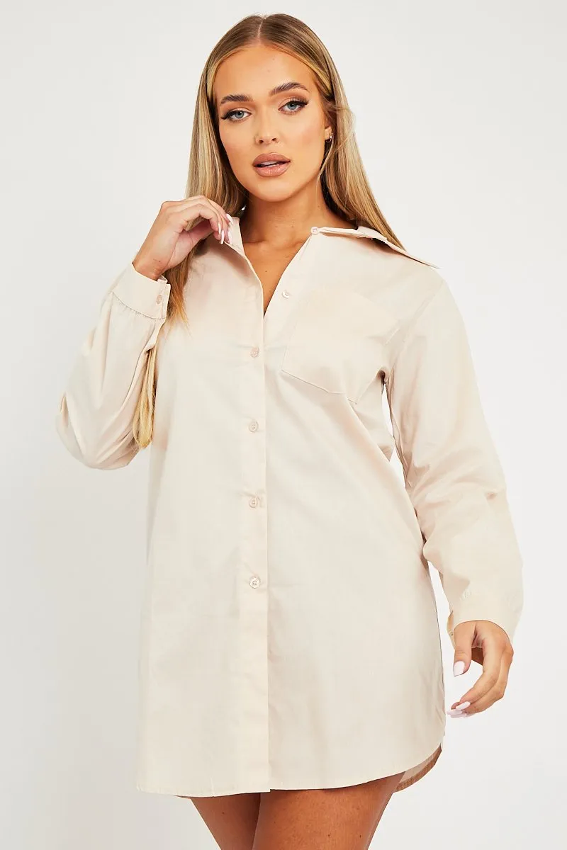 Stone Oversized Shirt Dress - Chelby