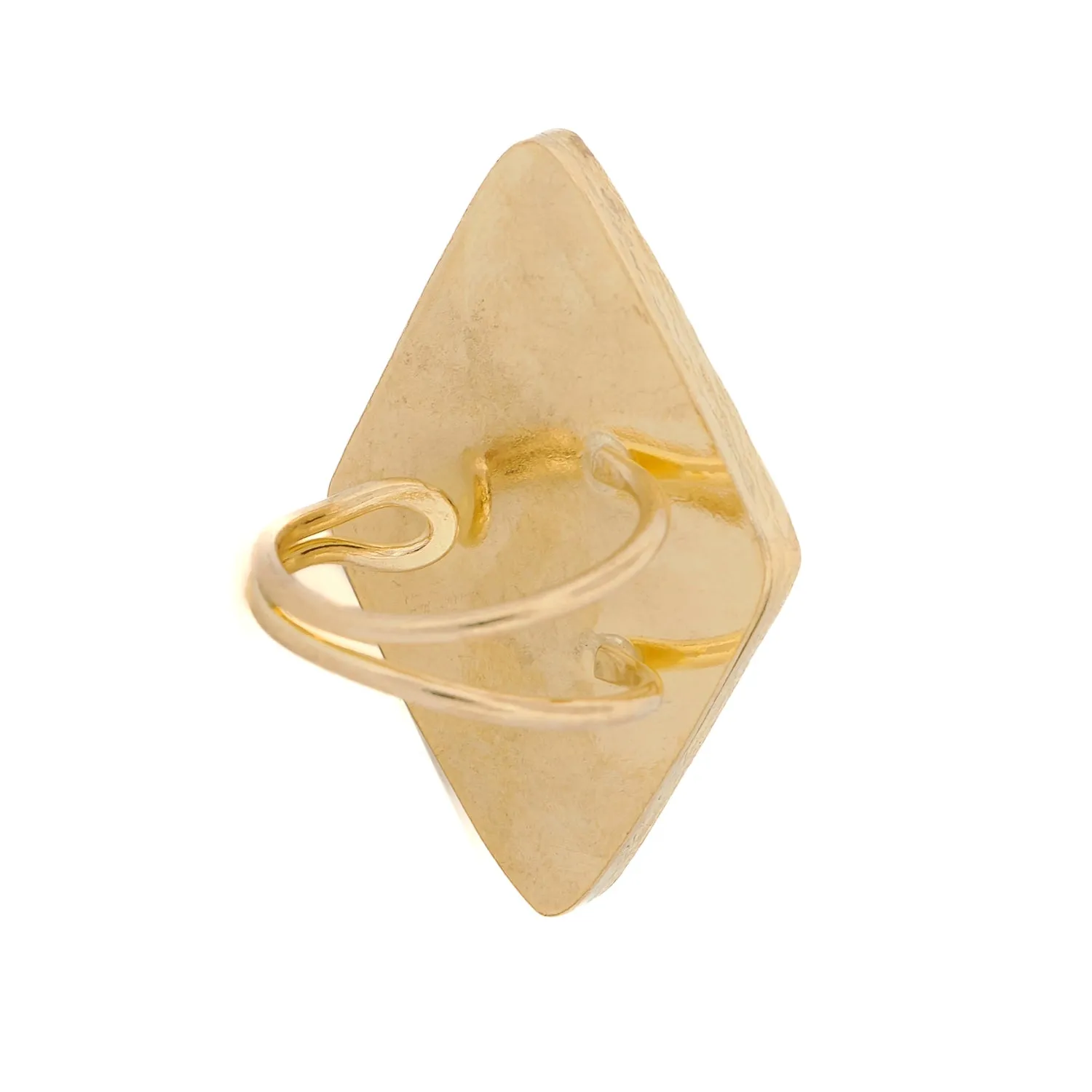 Stylish Green Cat Eye Stone Gold Chunky Ring