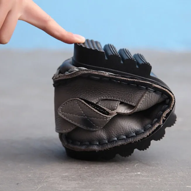 Summer Retro Soft Sole Leather Women's Shoes Personality Casual Sandals