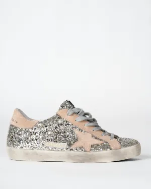 super-star glitter sneaker - platinum/beige