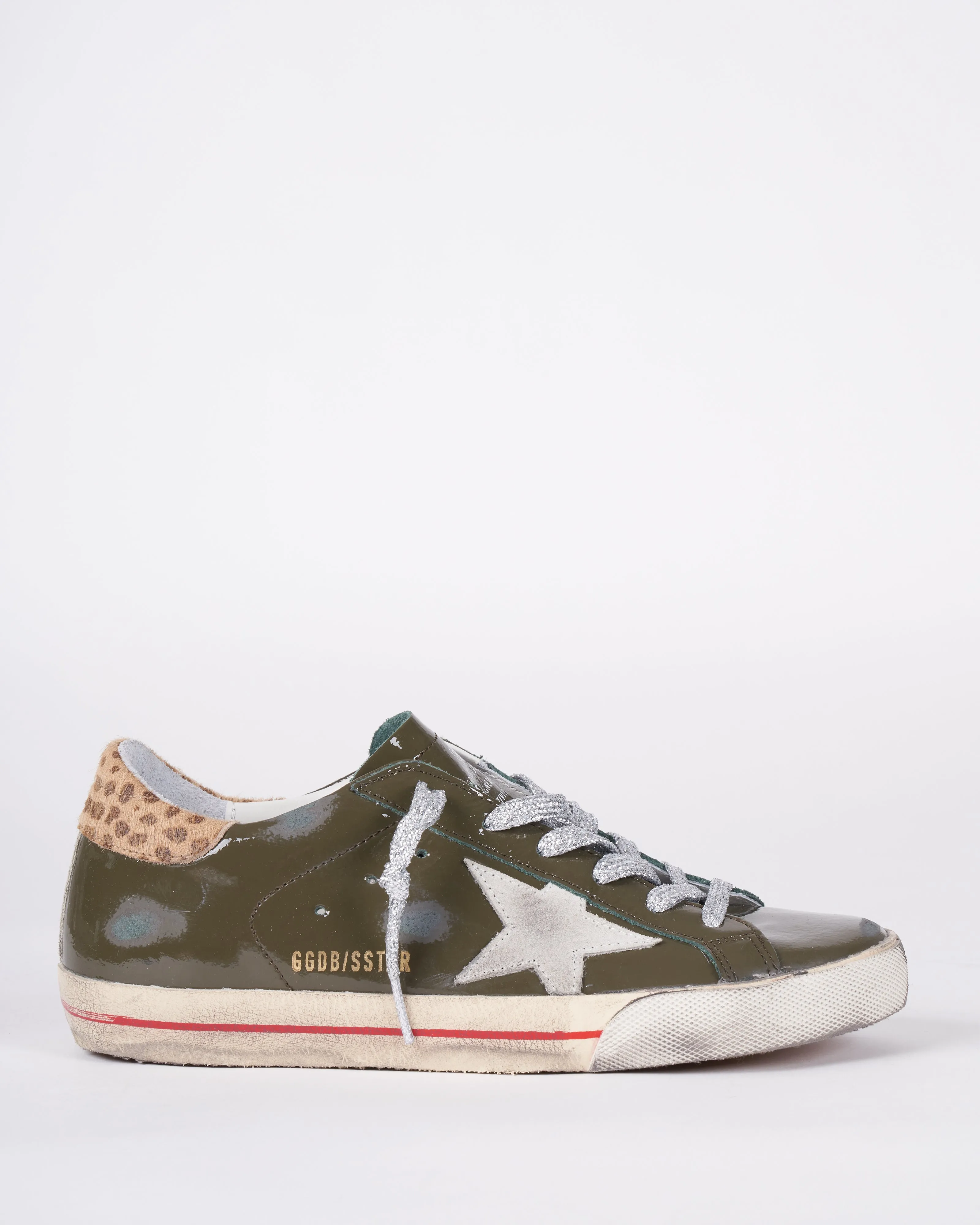 super-star naplack upper suede star leopard horsy heel - forest green/ice/cream light brown giraffe