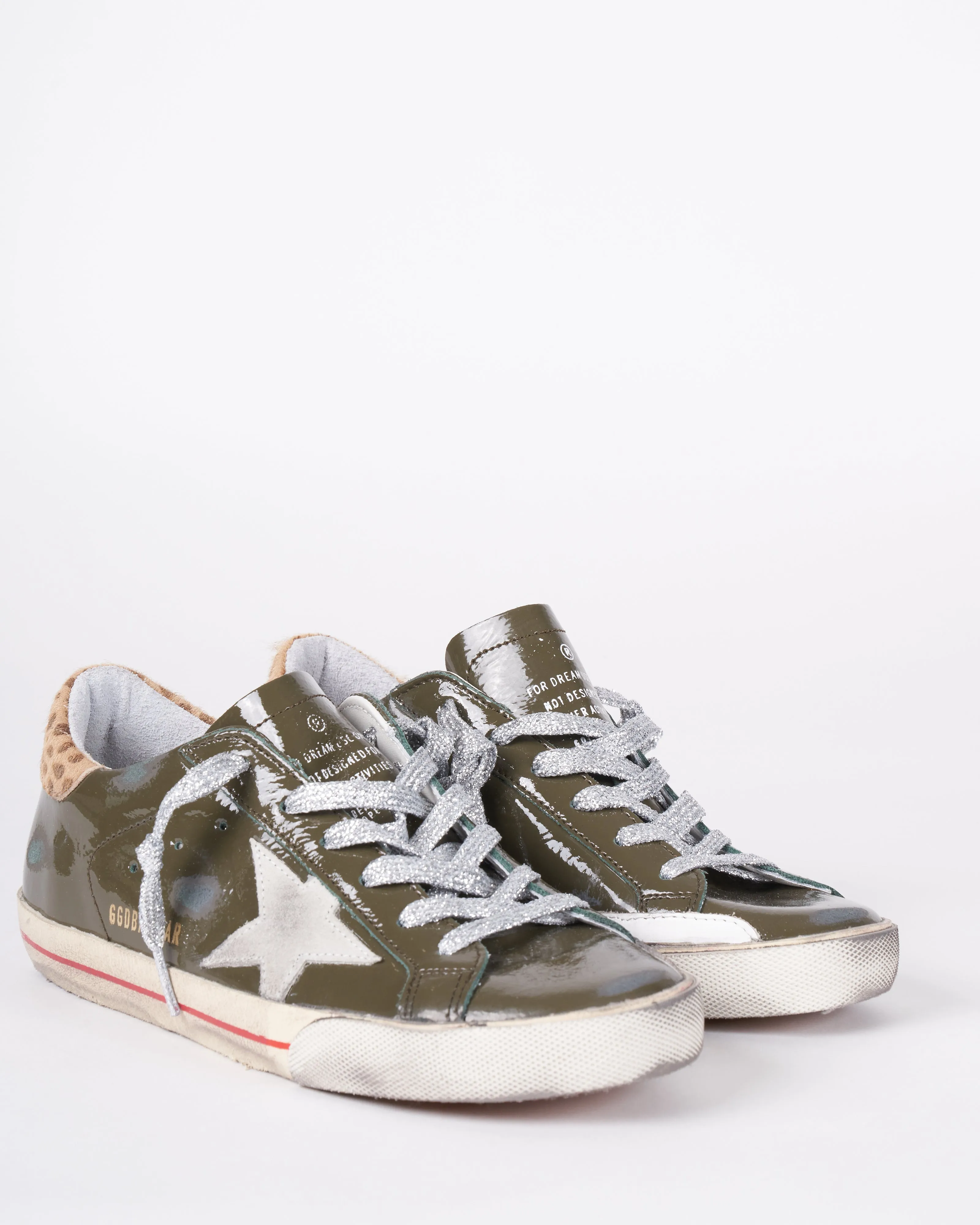 super-star naplack upper suede star leopard horsy heel - forest green/ice/cream light brown giraffe