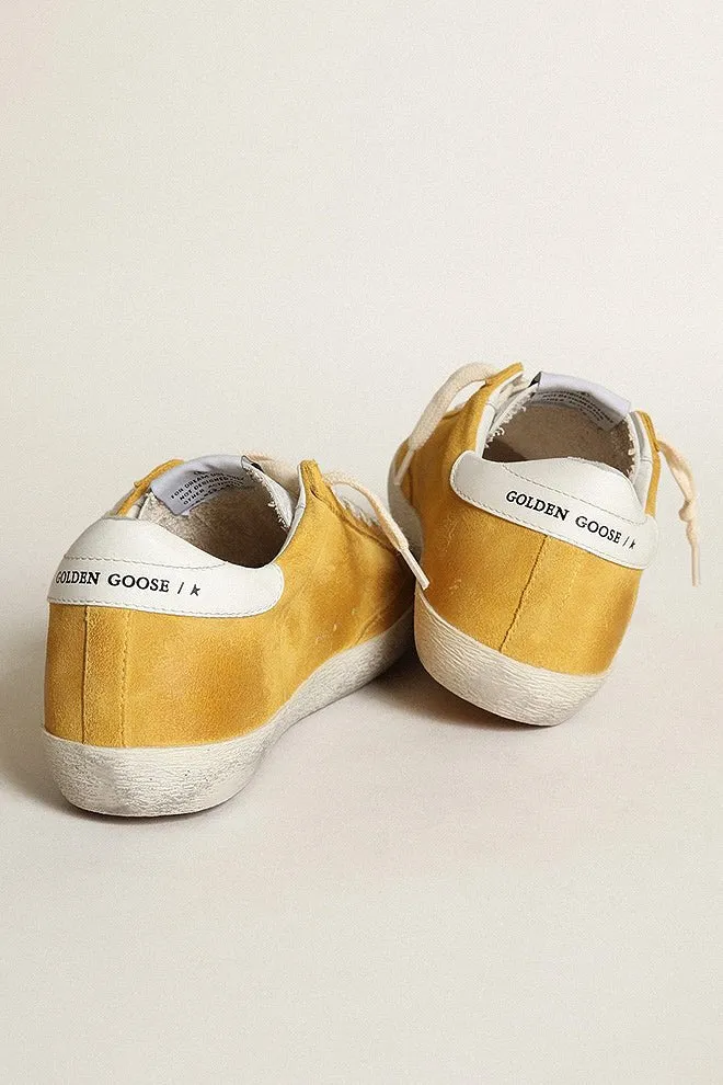 super-star suede high frequency toungue leather star - mustard/white