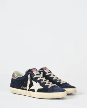 super-star suede upper leather star glitter heel