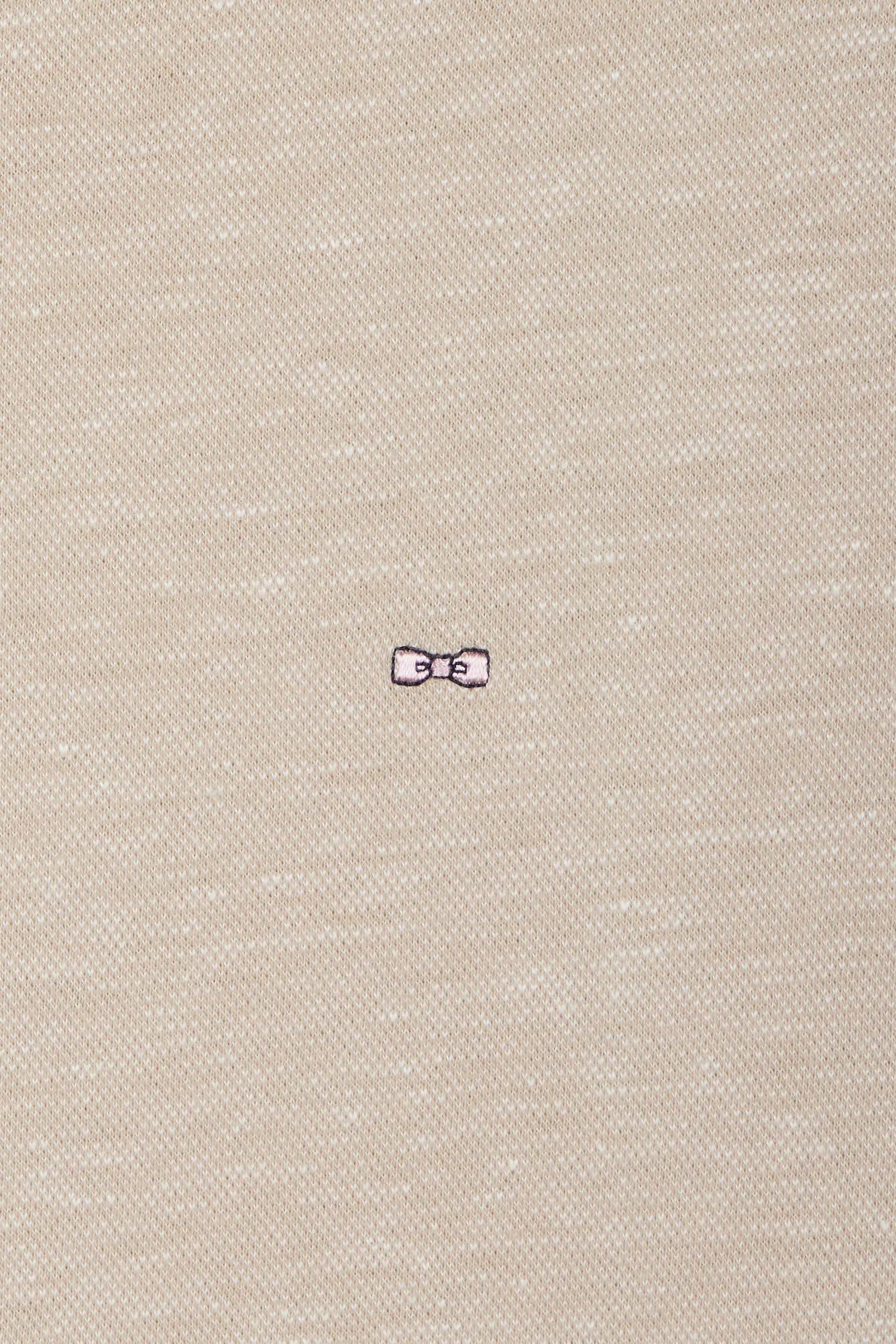 T-shirt en coton et lin beige coupe droite