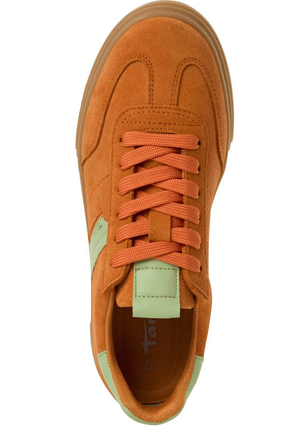 Tamaris Brenna Leren 70's Sneakers in Orange