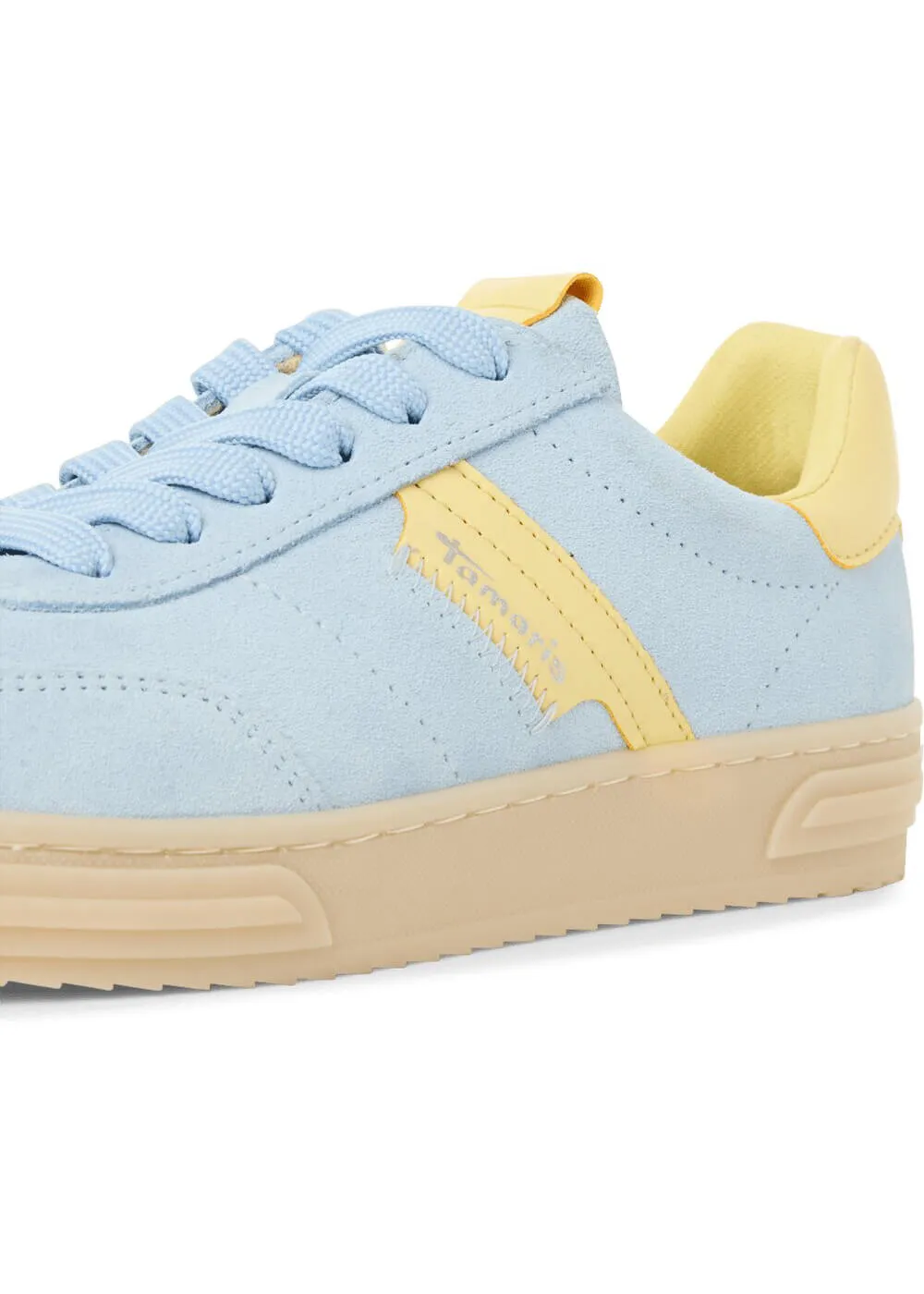Tamaris Brenna Leren 70's Sneakers Light Blue