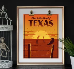 Texas Chainsaw Travel Art Print