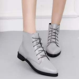 The Knight Ankle Lace-up Flat Shoes
