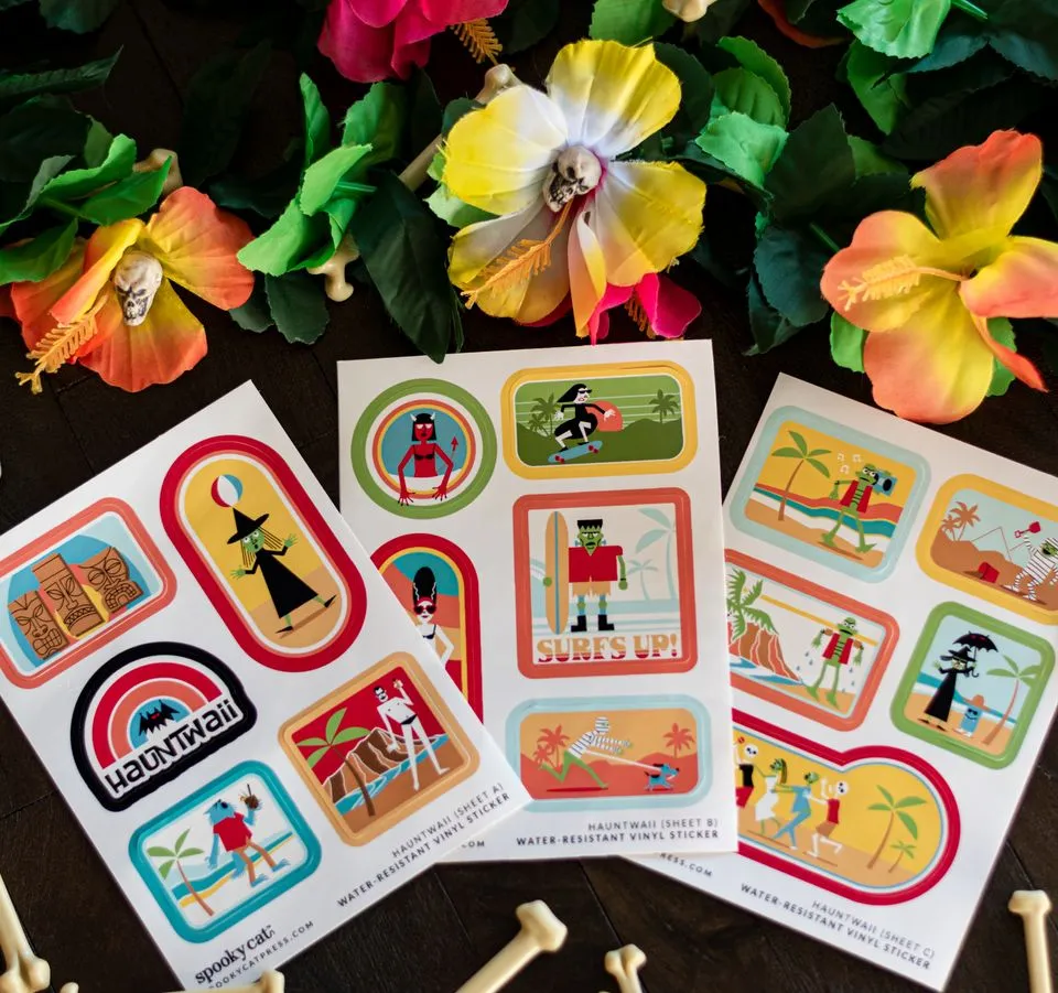 Tiki Hauntwaii Vinyl Sticker (Sheet C)