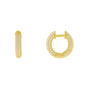 Tiny Pavé Huggie Earring