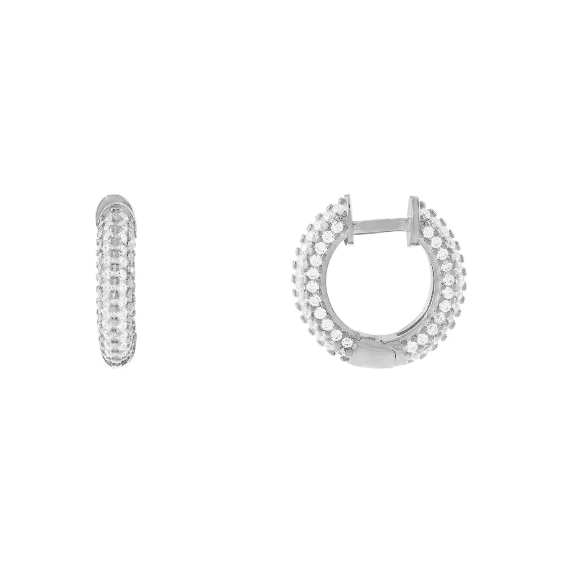 Tiny Pavé Huggie Earring