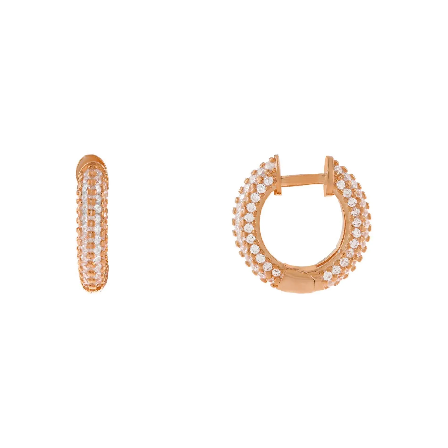 Tiny Pavé Huggie Earring