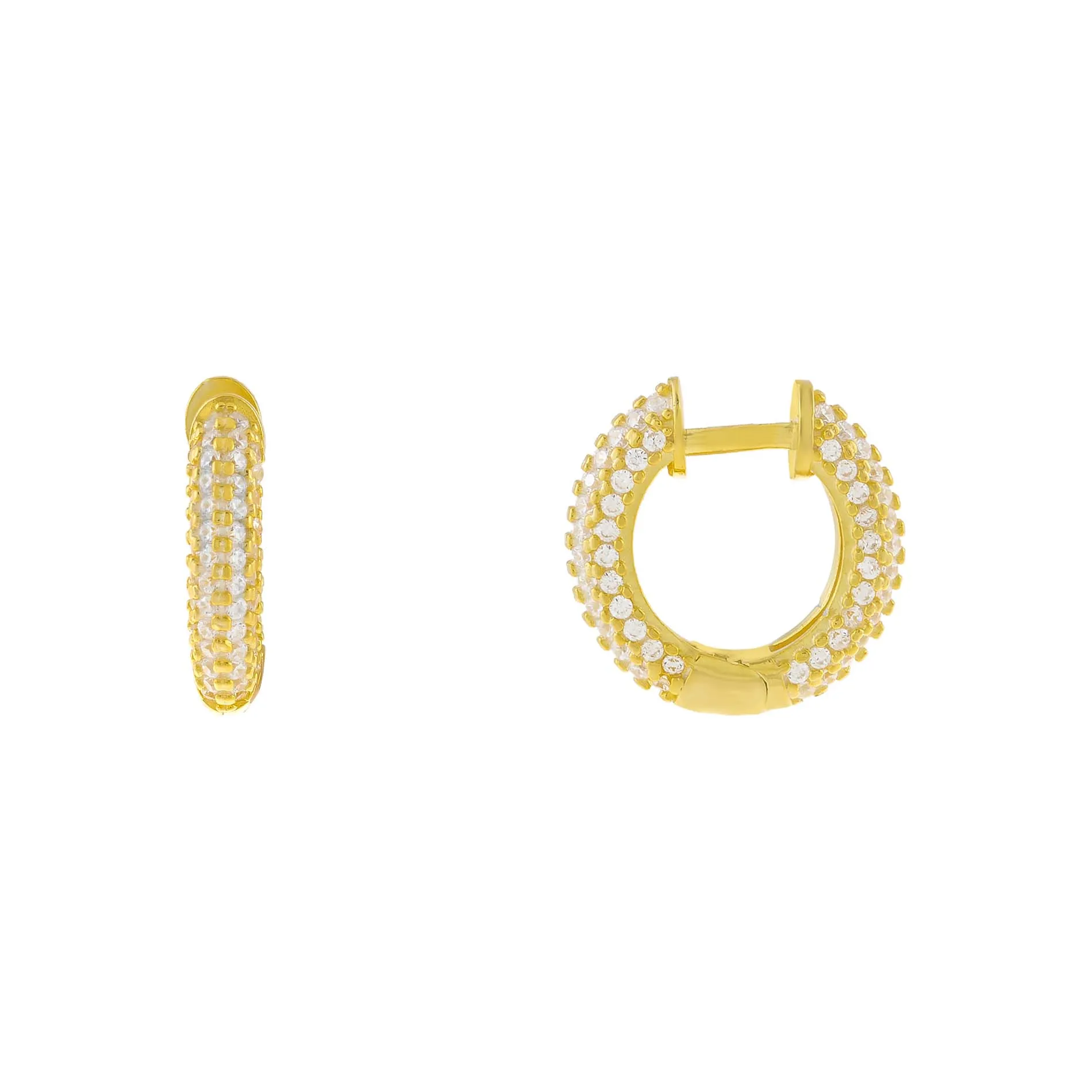 Tiny Pavé Huggie Earring