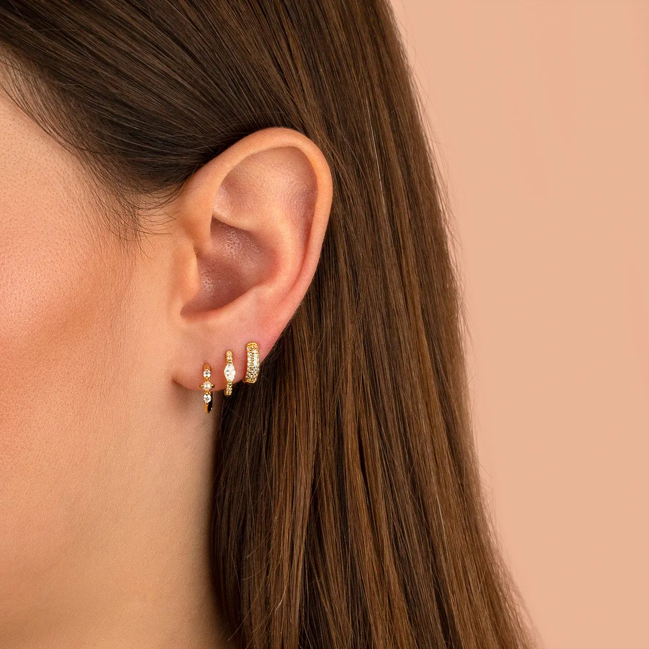 Tiny Pavé Huggie Earring