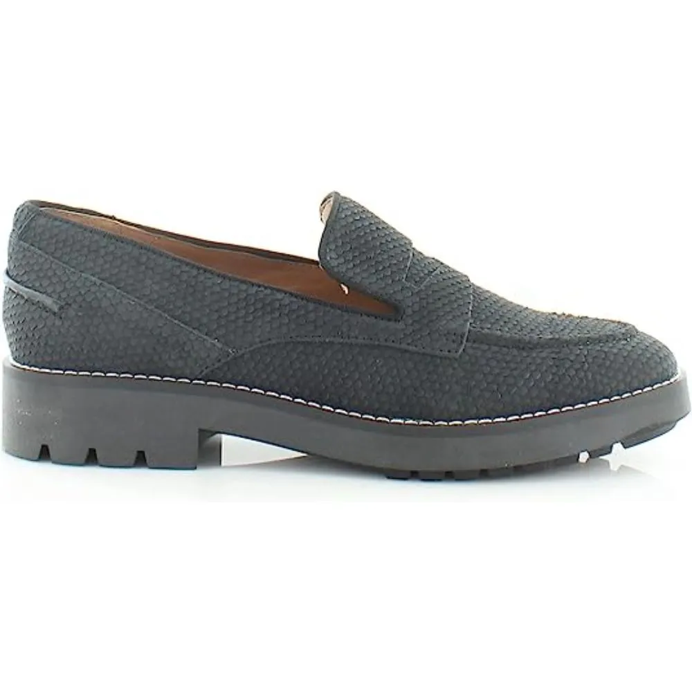 Tivoli Black Snake Embossed Nubuck Franco Sarto Loafers
