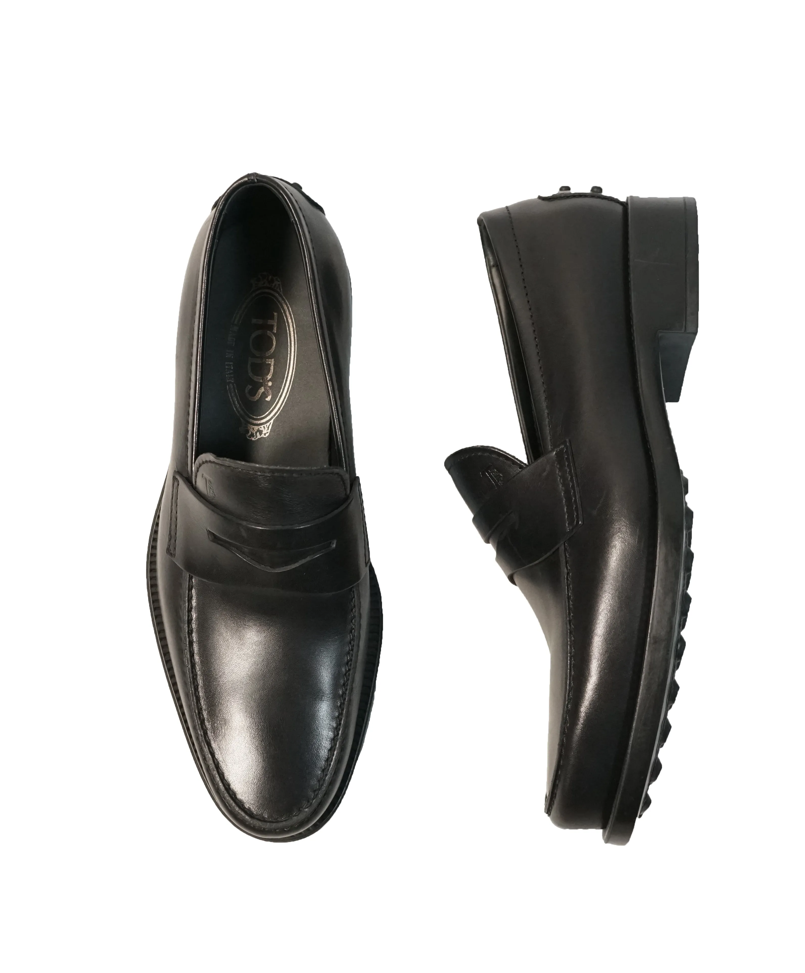 TOD’S - “Boston” Black Penny Loafers - 7