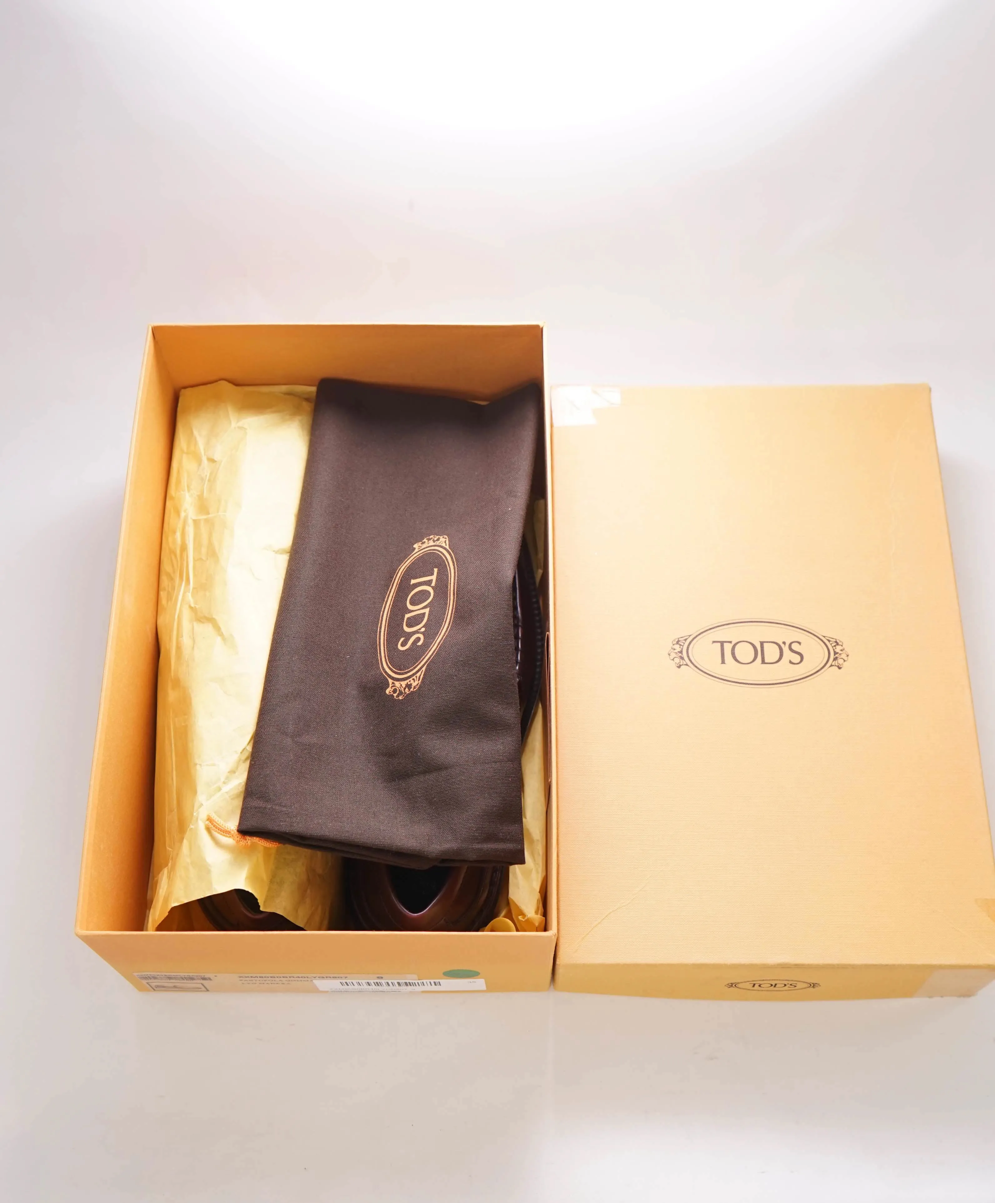 TOD’S - “Boston” Cherry Brown Logo Embossed Vamp Loafers - 10 US