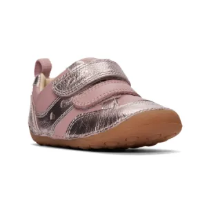 UK 5 Pink and Silver Tiny Fawn Velcro Sneaker