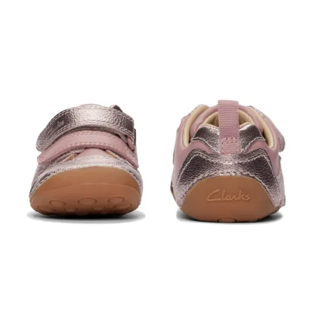 UK 5 Pink and Silver Tiny Fawn Velcro Sneaker