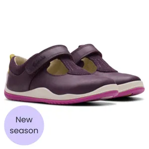 UK 5.5 Berry Noodle Bright Velcro T-Bar Walkers