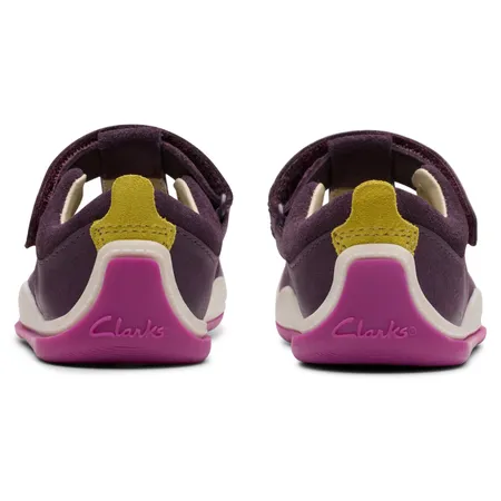 UK 5.5 Berry Noodle Bright Velcro T-Bar Walkers