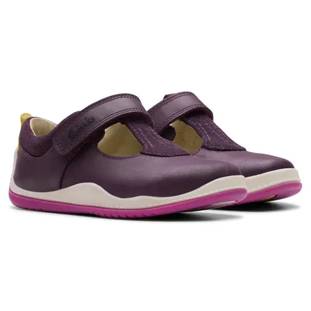 UK 5.5 Berry Noodle Bright Velcro T-Bar Walkers