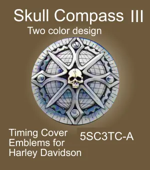Unique Motorcycle Badges Timing Points Cover Emblem - Skull Compass III