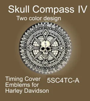 Unique Motorcycle Badges Timing Points Cover Emblems - Skull Compass IV