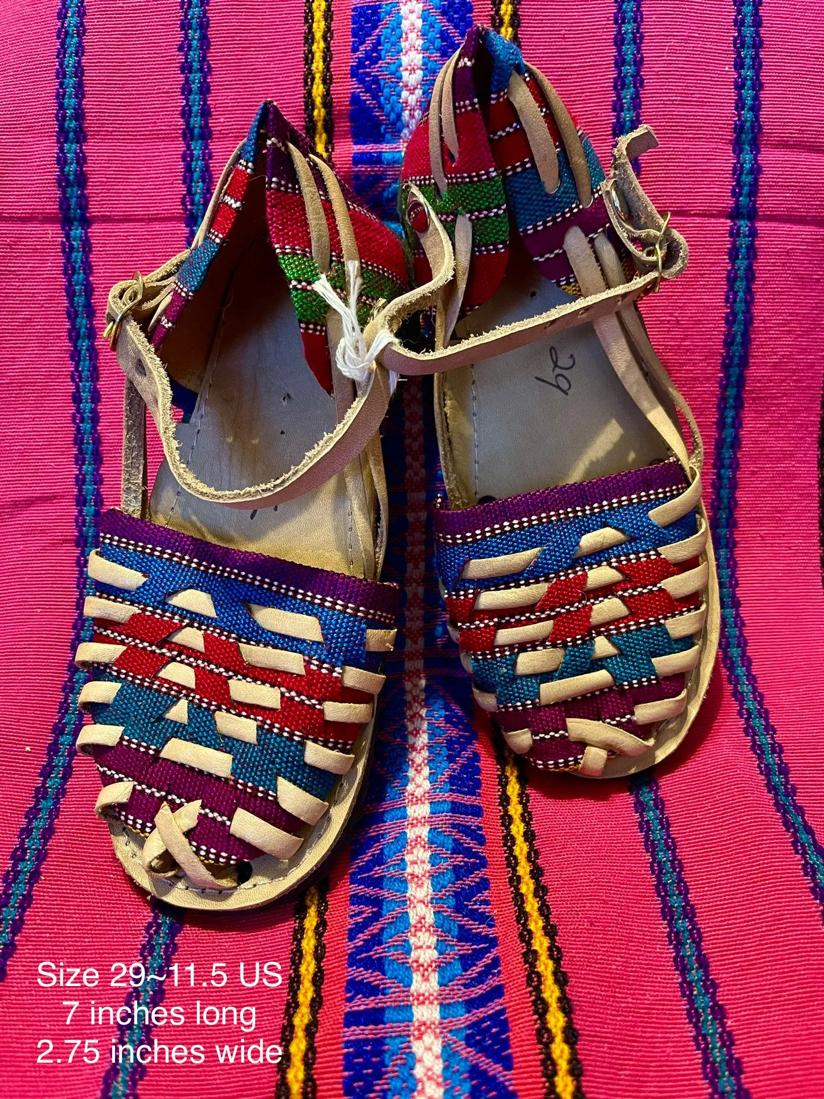 US 11.5- Kids Multicolor Huarachas- Huarachas para niñxs