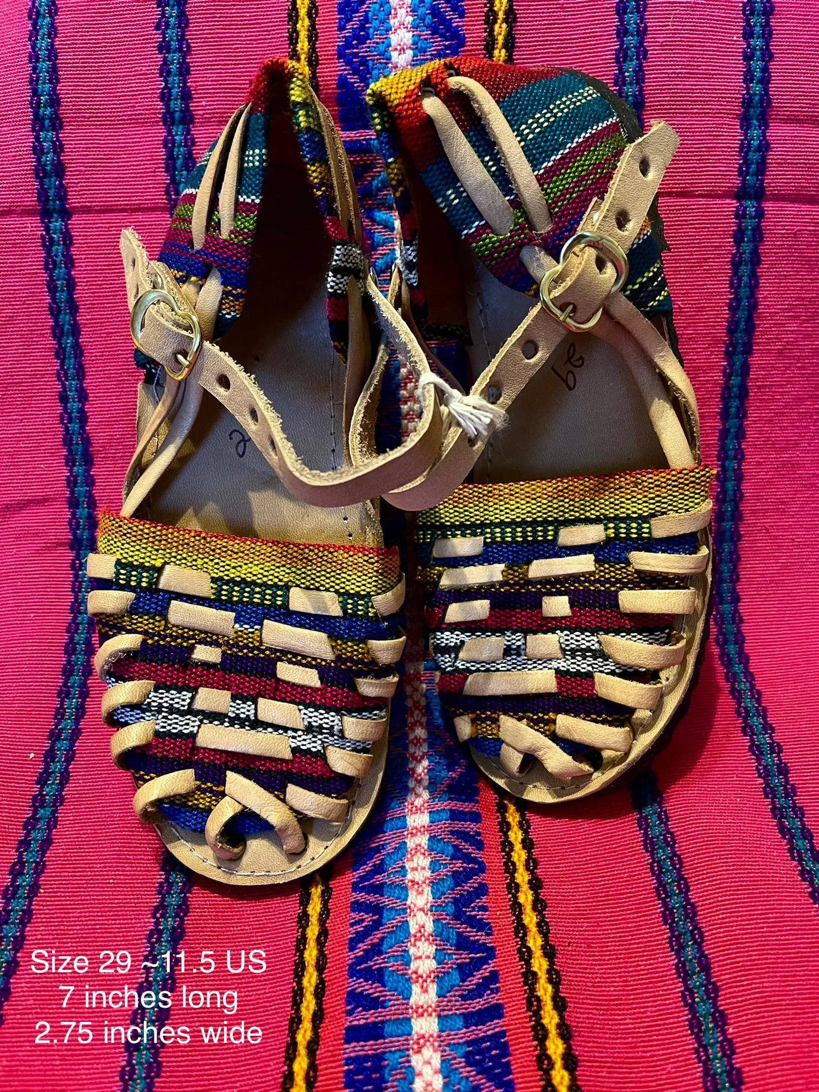 US 11.5- Kids Multicolor Huarachas- Huarachas para niñxs