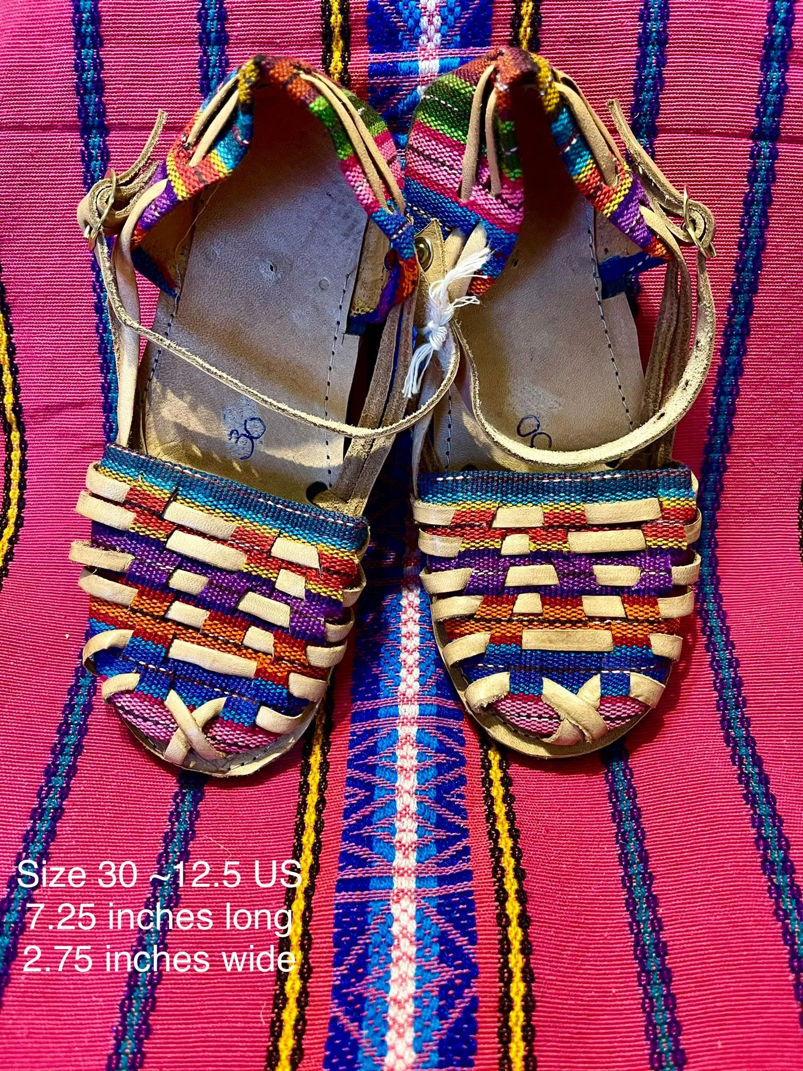 US 12/12.5-Kids Multicolor Huarachas- Huarachas para niñxs