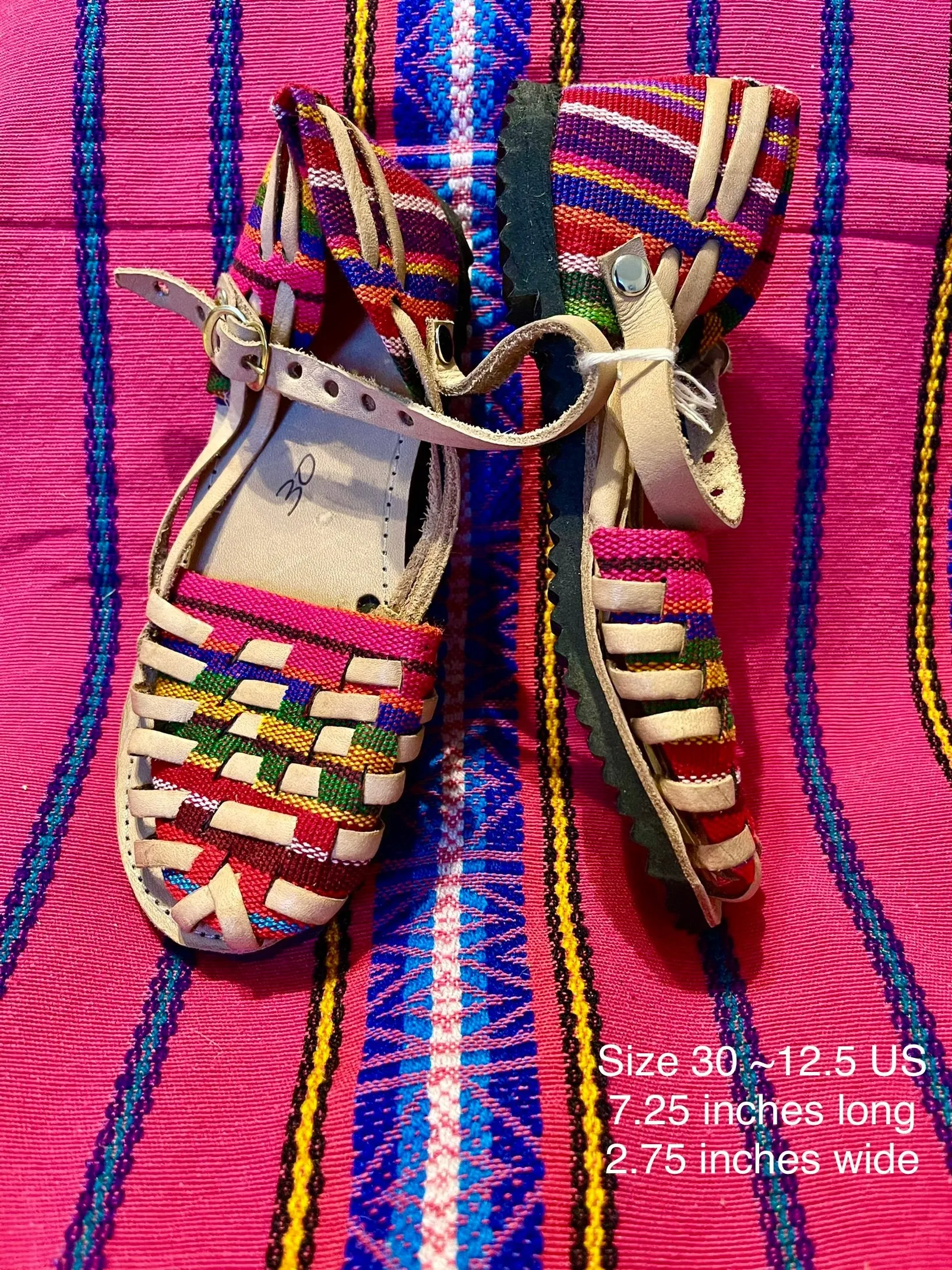 US 12/12.5-Kids Multicolor Huarachas- Huarachas para niñxs