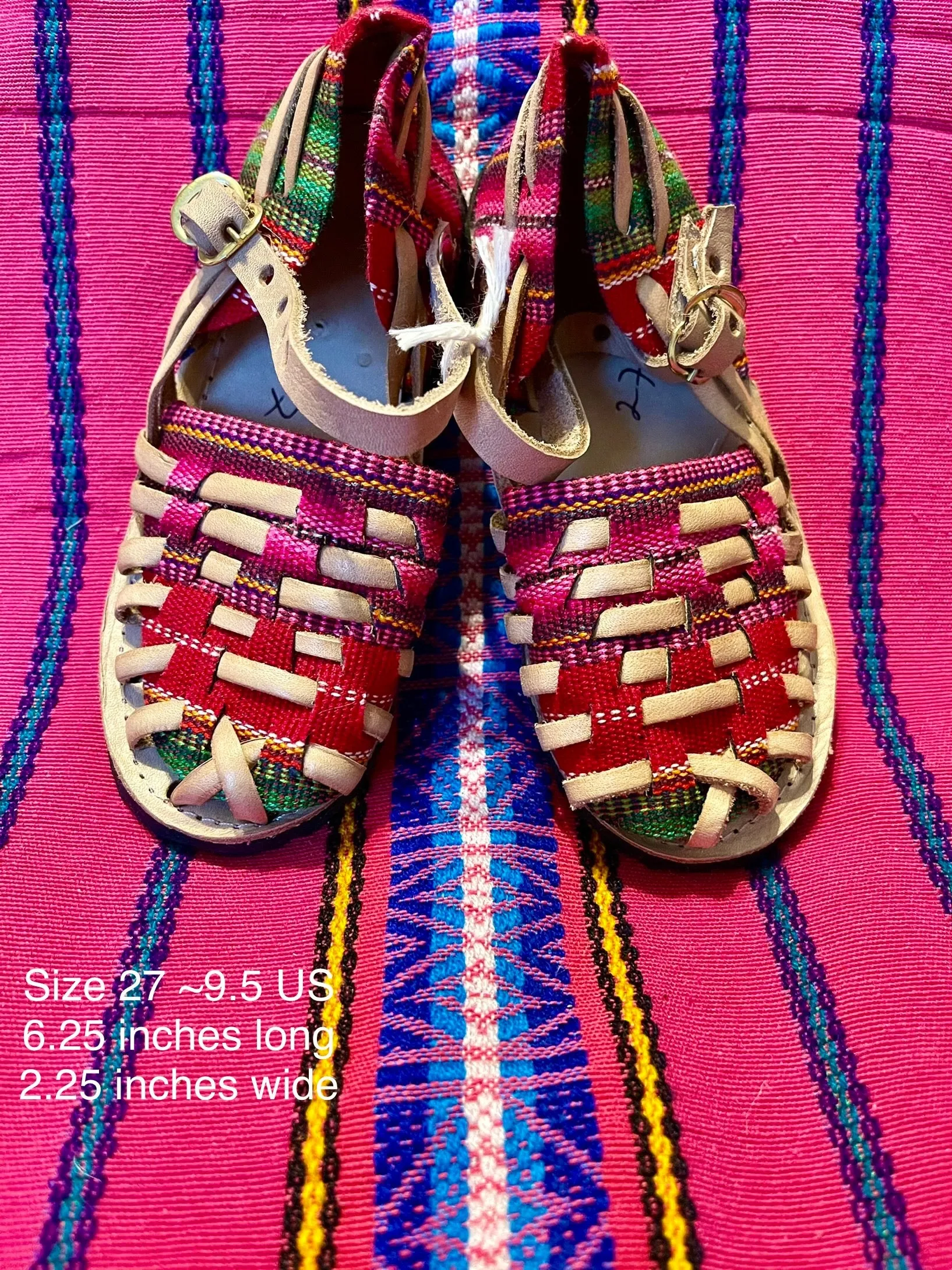 US 9.5-Kids Multicolor Huarachas- Huarachas para niñxs