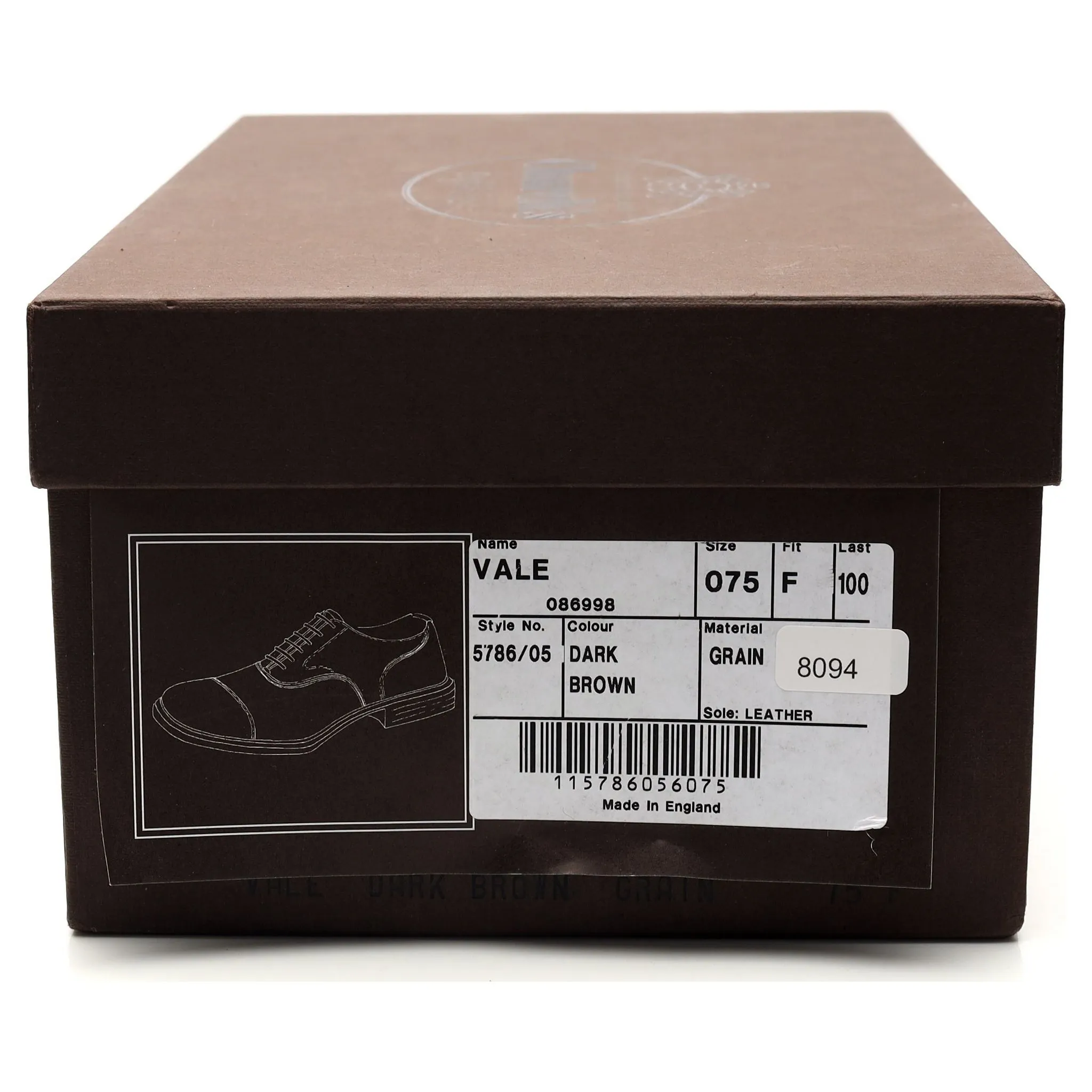 'Vale' Brown Leather Oxford UK 7.5 F
