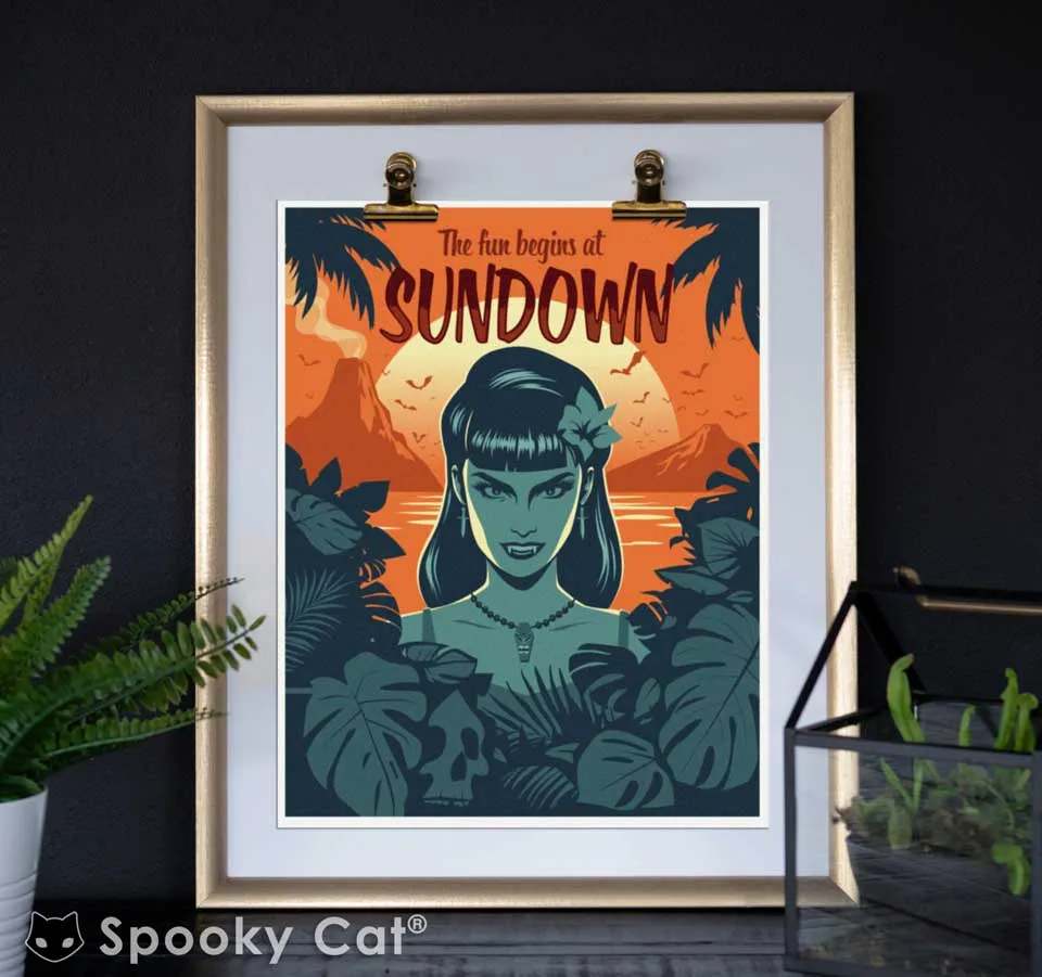 Vampira Sundown Tiki Art Print