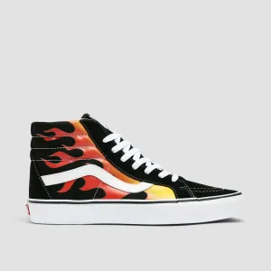 Vans SK8-Hi Reissue High Top Shoes - Flame Black/Black/True White