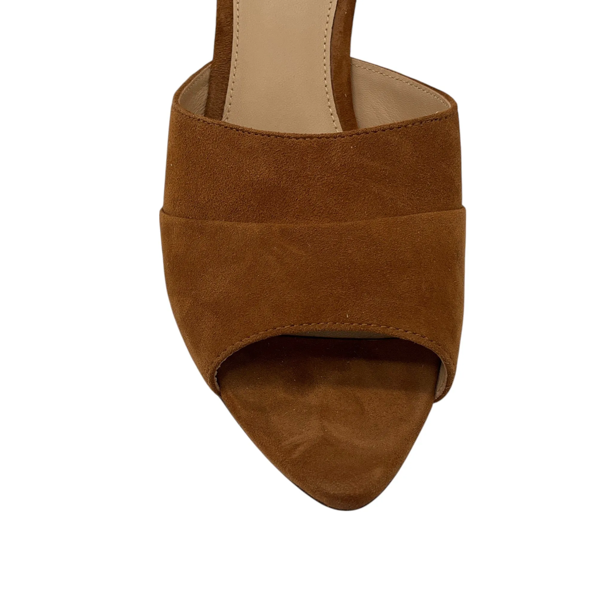 Veronica Beard Caramel Thora Suede Mule Sandals