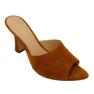 Veronica Beard Caramel Thora Suede Mule Sandals