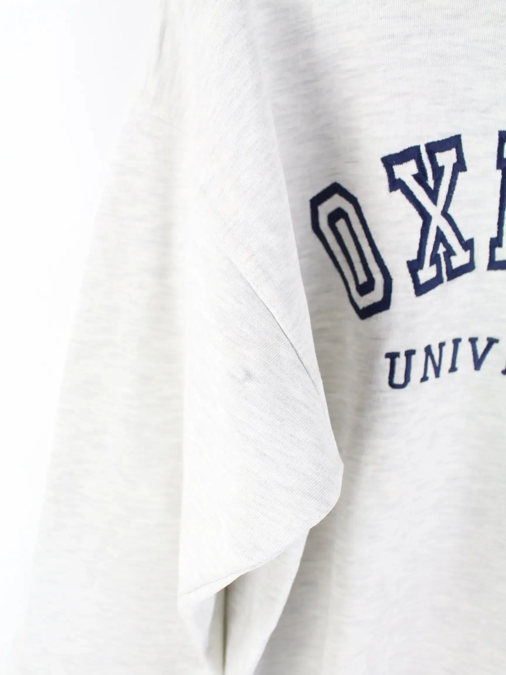 Vintage 90s Oxford Embroidered Sweater Grau L