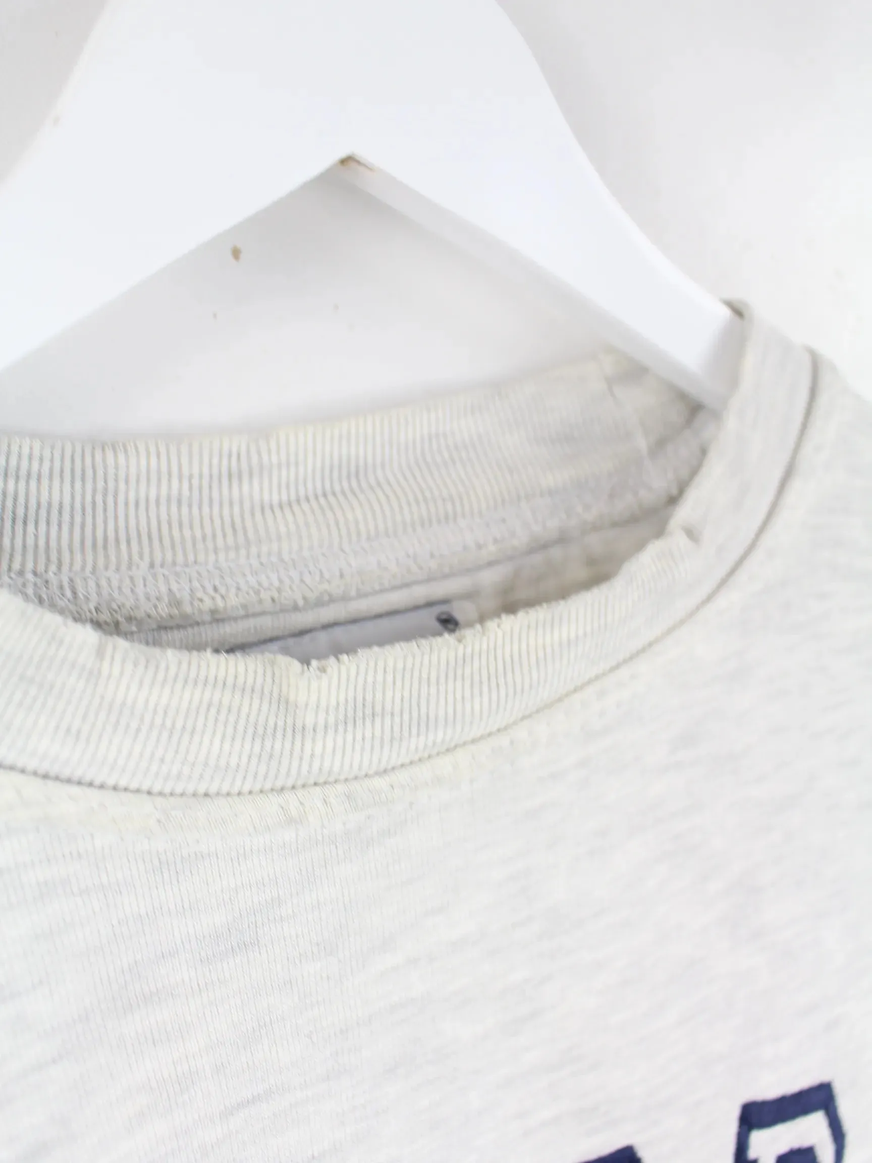 Vintage 90s Oxford Embroidered Sweater Grau L