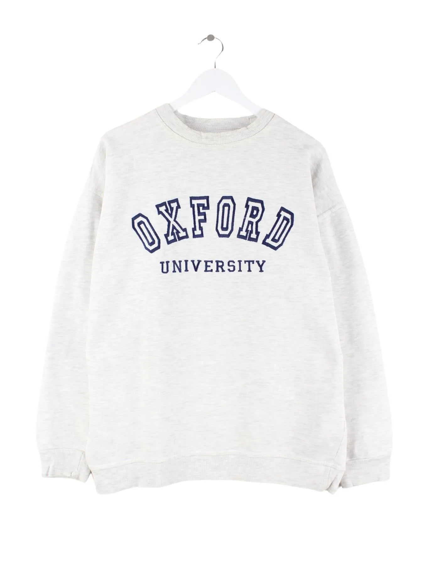 Vintage 90s Oxford Embroidered Sweater Grau L
