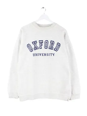Vintage 90s Oxford Embroidered Sweater Grau L