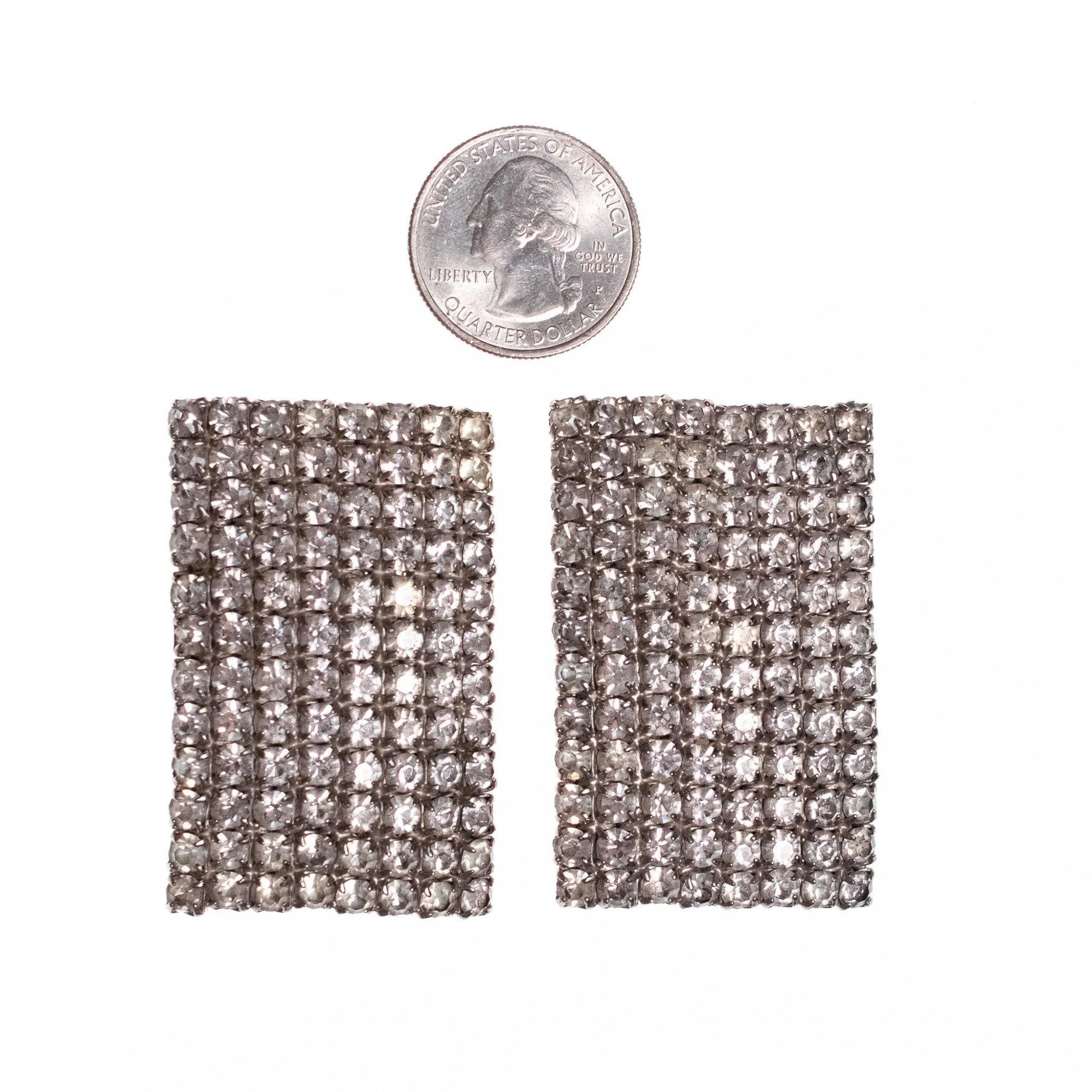 Vintage Art Deco Shoe Clips with Rhodium Plating