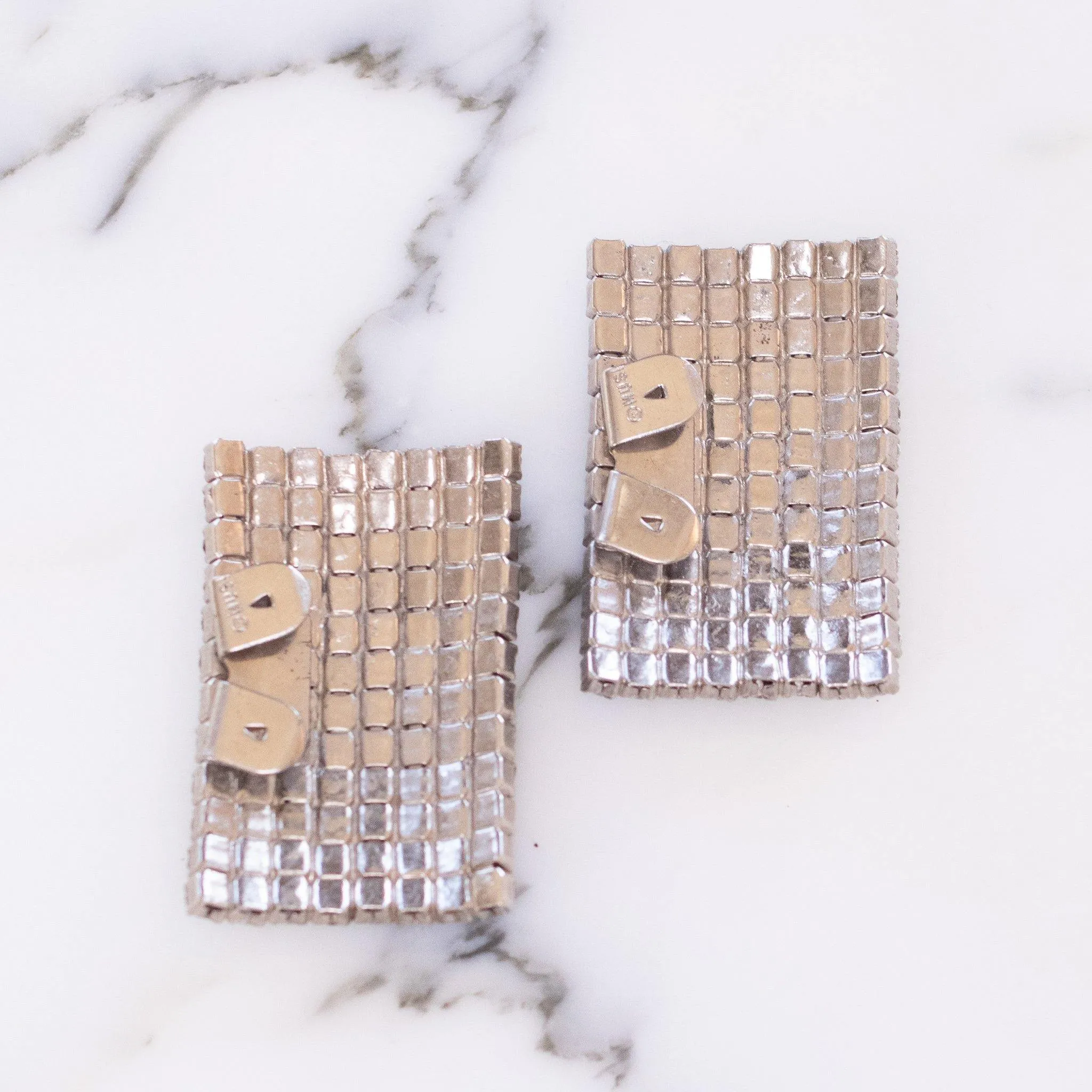 Vintage Art Deco Shoe Clips with Rhodium Plating