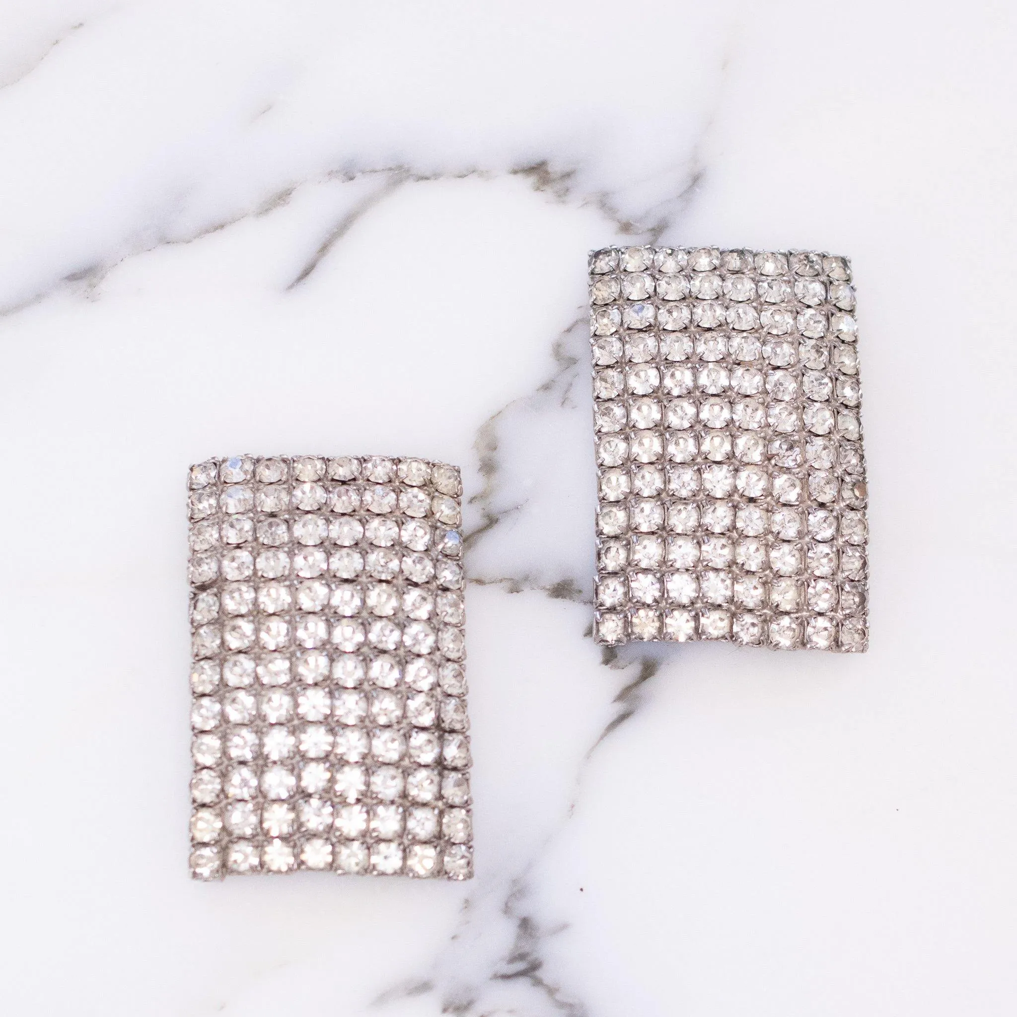 Vintage Art Deco Shoe Clips with Rhodium Plating